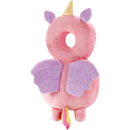 Perna tip Rucsac pentru Protectia Capului, Klevo, Tetiera tip Unicorn, pentru Bebelusi, 33x6x19 cm, 180 g, Roz