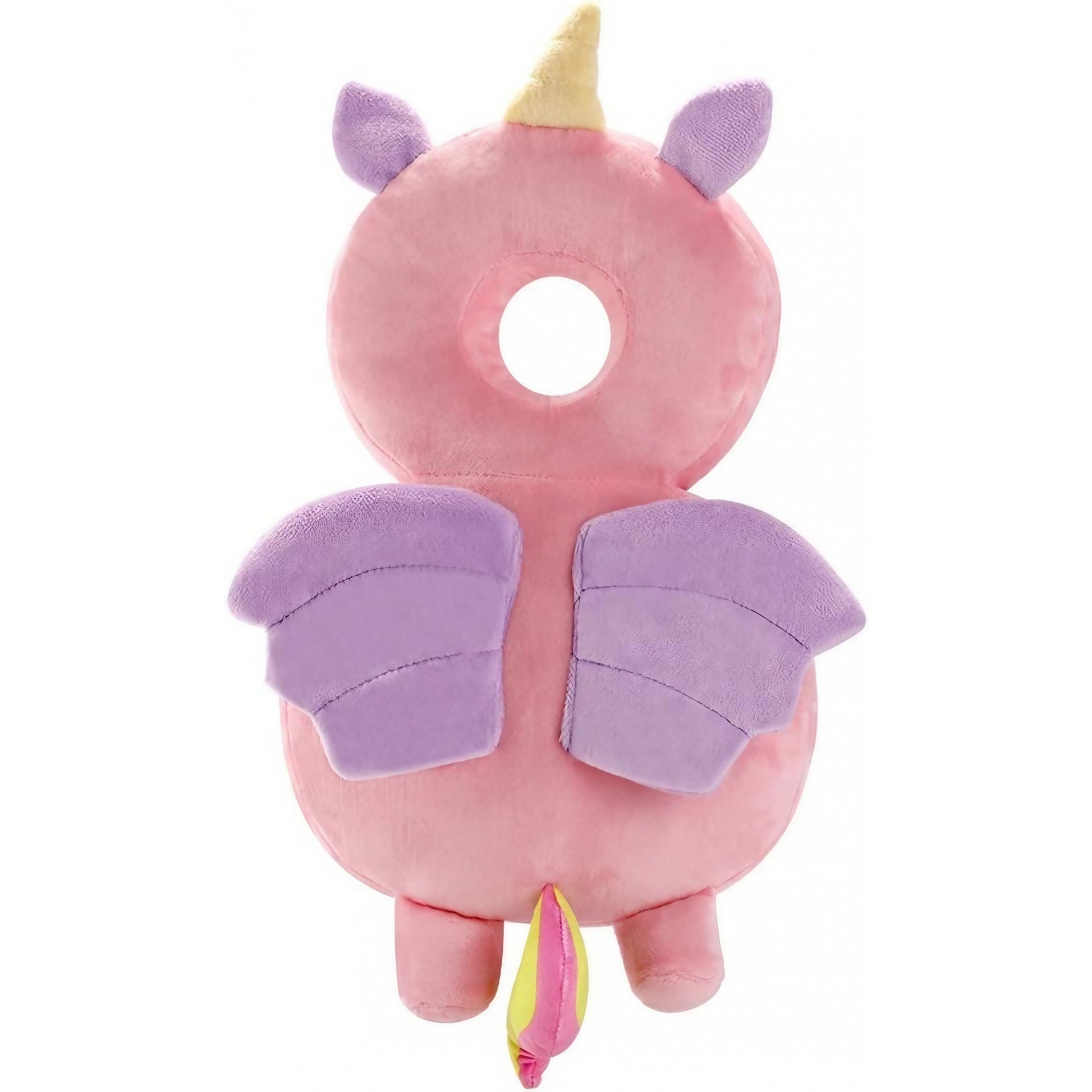 Perna tip Rucsac pentru Protectia Capului, Klevo, Tetiera tip Unicorn, pentru Bebelusi, 33x6x19 cm, 180 g, Roz