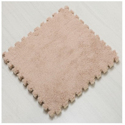 Set 10 Piese Covor tip Puzzle, Klevo, Spuma EVA, Pufos, 30 x 30 x 1 cm, Crem