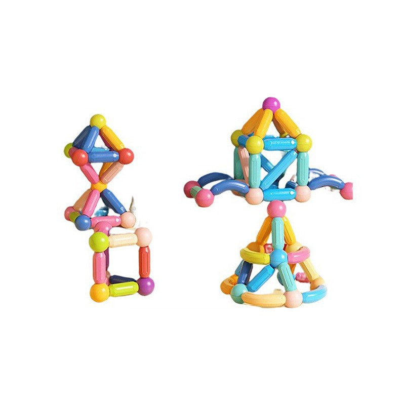 Piese Magnetice pentru Copii, Klevo, Set din 162 de Piese de diferite Culori, Constructor Magnetic cu Posibilitatea de a Construii forme Nelimitate, Multicolor