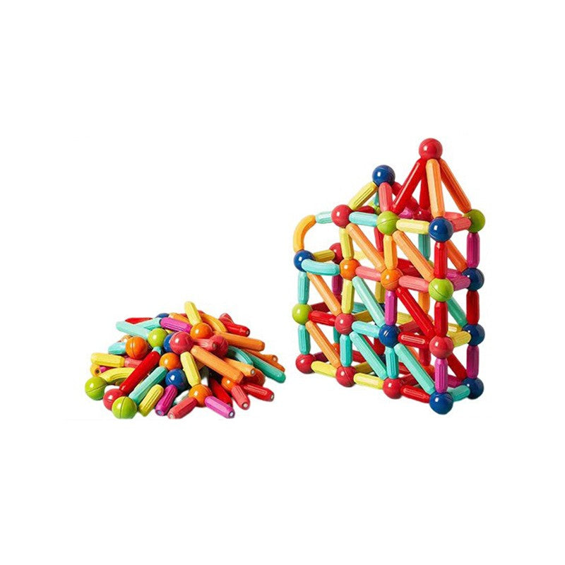Piese Magnetice pentru Copii, Klevo, Set din 72 de Piese de diferite Culori, Constructor Magnetic cu Posibilitatea de a Construii forme Nelimitate, Multicolor