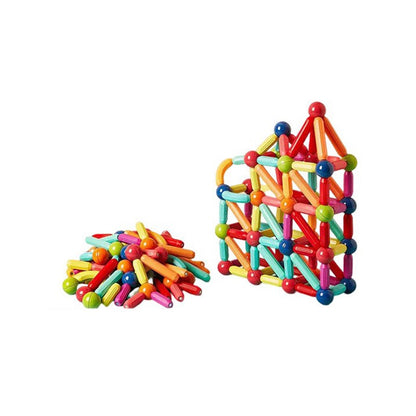 Piese Magnetice pentru Copii, Klevo, Set din 72 de Piese de diferite Culori, Constructor Magnetic cu Posibilitatea de a Construii forme Nelimitate, Multicolor