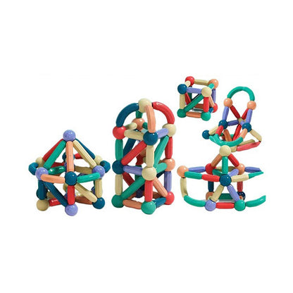 Piese Magnetice pentru Copii, Klevo, Set din 88 de Piese de diferite Culori, Constructor Magnetic cu Posibilitatea de a Construii forme Nelimitate, Multicolor