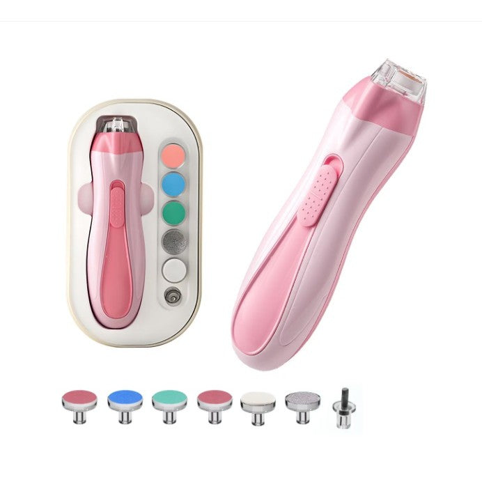 Pila Electrica, Klevo, pentru Copii si Bebelusi, din ABS, 6 Accesorii, cu Lumina LED, 9.5 x 6 x 17 cm, Roz