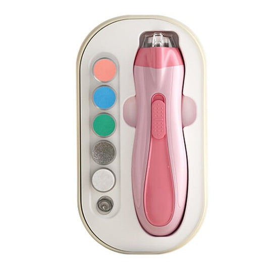 Pila Electrica, Klevo, pentru Copii si Bebelusi, din ABS, 6 Accesorii, cu Lumina LED, 9.5 x 6 x 17 cm, Roz