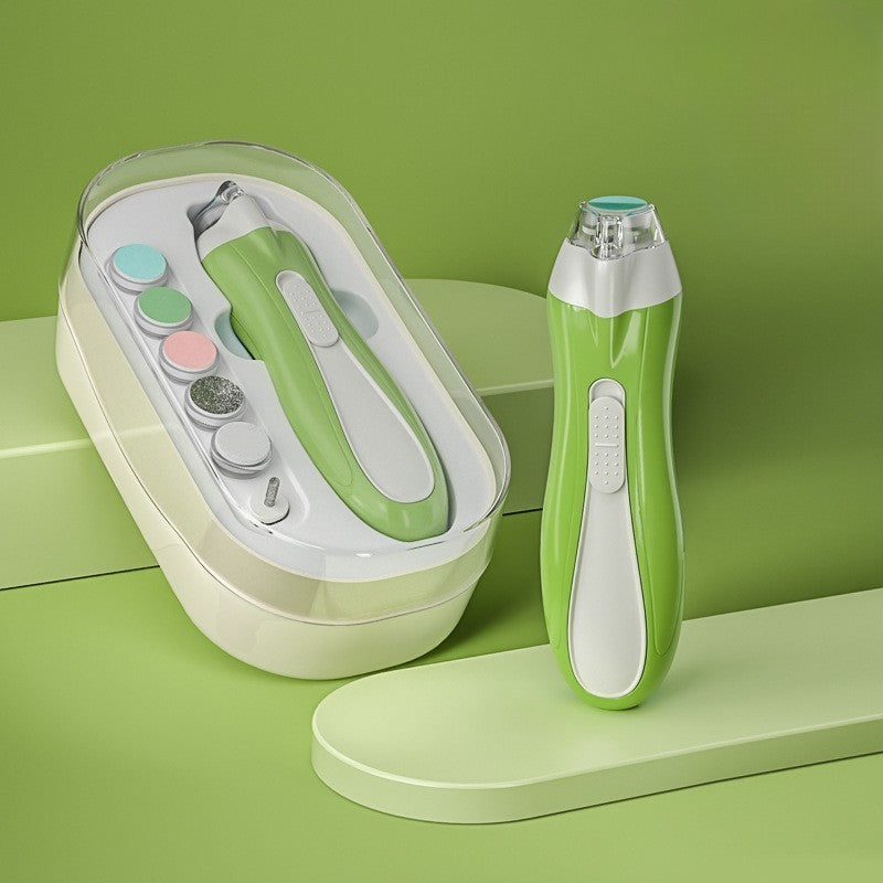 Pila Electrica, Klevo, pentru Copii si Bebelusi, din ABS, 6 Accesorii, cu Lumina LED, 9.5 x 6 x 17 cm, Verde