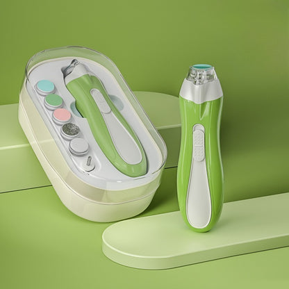 Pila Electrica, Klevo, pentru Copii si Bebelusi, din ABS, 6 Accesorii, cu Lumina LED, 9.5 x 6 x 17 cm, Verde