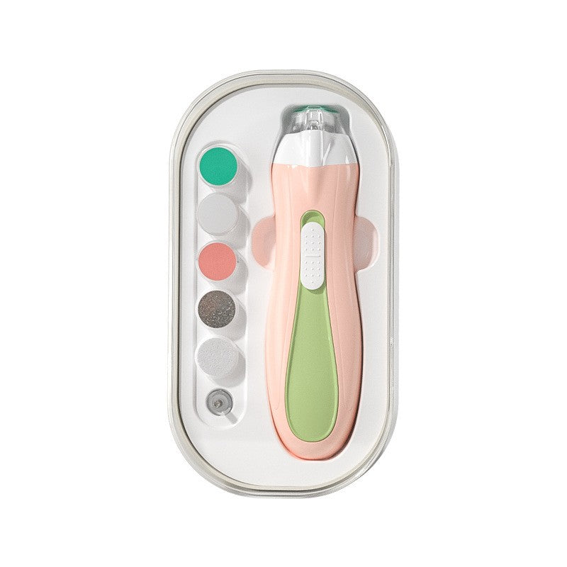 Pila Electrica, Klevo, pentru Copii si Bebelusi, din ABS, 6 Accesorii, cu Lumina LED, 9.5 x 6 x 17 cm, Verde/Roz