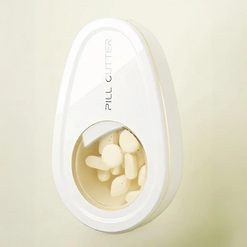 Cutie Taiat Pastile si Depozitare Medicamente, Klevo, Alba, 8x5x2.65 cm, Compacta si Portabila, Ideala Pentru Calatorii
