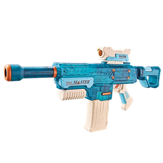 Pistol cu Apa Electric, Klevo, +6 Ani, Rezervor 500 ml, Incarcare USB, din Plastic, 69 x 5.5 x 30 cm, Albastru
