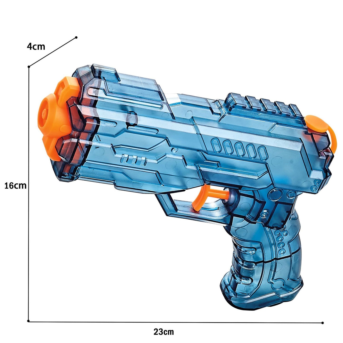 Pistol cu Apa, Klevo, Pistol cu Apa pentru Copii, Manual, din Plastic, 23 x 16 x 4 cm, rezervor 250 ml, Albastru