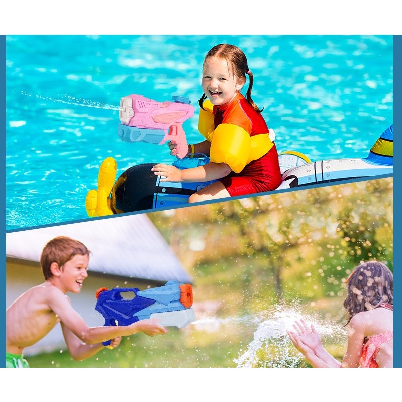 Pistol cu Apa pentru Copii, Rezervor, Pentru Piscina/Plaja, Klevo, 6ani+,  3 duze, Roz, 500ML