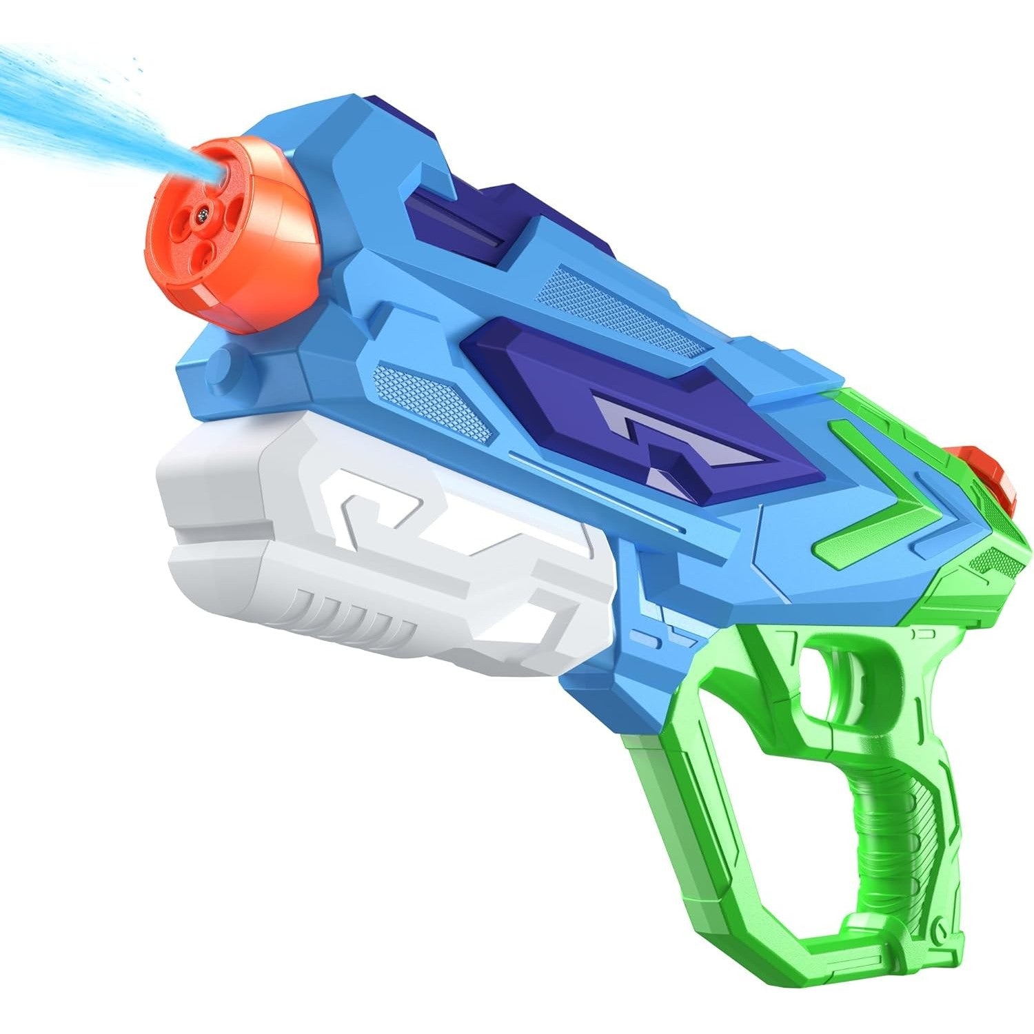 Pistol cu Apa pentru Copii, Klevo, Rezervor 900ml, Raza de Actiune 8m, 6ani+, 4 Duze, Verde