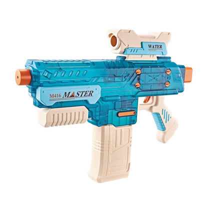 Pistol cu Apa Electric, Klevo, +6 Ani, Rezervor 500 ml, Incarcare USB, din Plastic, 43 x 5.5 x 30 cm, Albastru