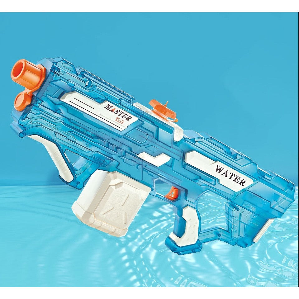 Pistol cu Apa Electric, Klevo, +6 Ani, Rezervor 650 ml, Incarcare USB, din Plastic, 59 x 23 x 6 cm, Albastru