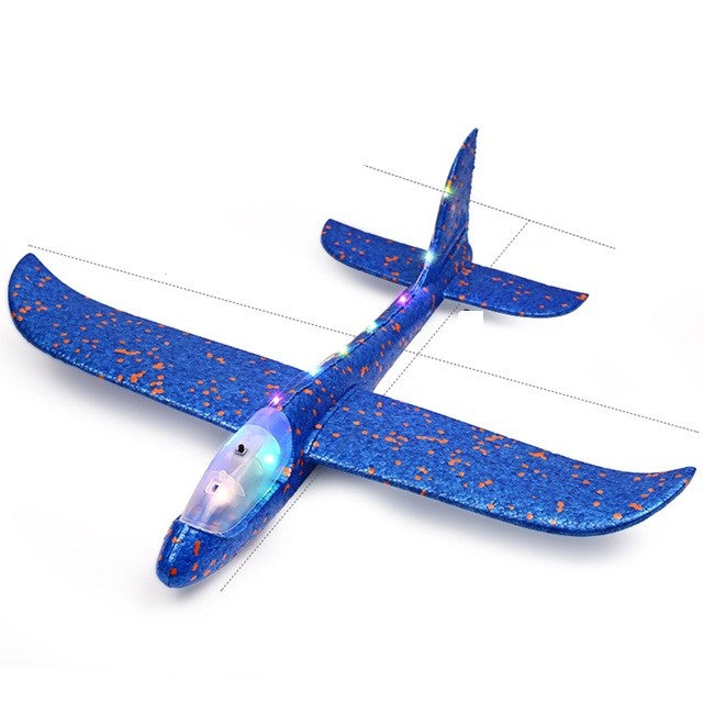 Pistol cu Lansator de Avion, Klevo, din Polistiren+Plastic, +3 Ani, Avion 24 cm, Lansare 10 m, Rosu/Albastru