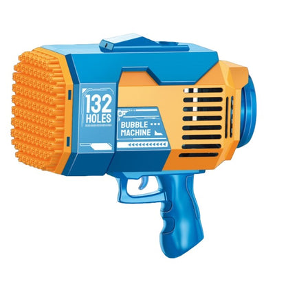 Pistol pentru Baloane de Sapun, Klevo, 132 de Gauri, Lumini Colorate, Tavita, Lichid, Baterie de Li, Cablu de Incarcare, 25cm x 13cm x 26cm, Albastru