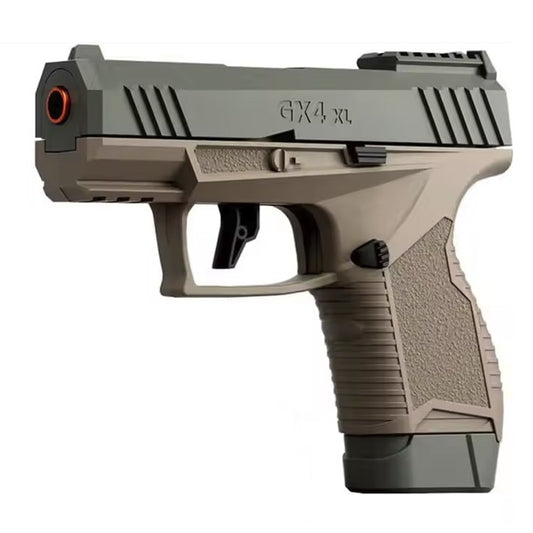 Pistol de jucarie GX4 cu Ejectie, Klevo, de Explozie de buzunar, Makara BLOWBACK, Gloante Moi pentru Copii, 15 x 13 x 3.5 cm, Negru Maro