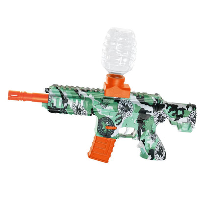 Mitraliera de jucarie electrica Klevo cu bile de hidrogen de gel, gun bluster, tragere in rafala, varsta peste 6 ani, ochelari de protectie, 5000 de bile incluse, cablu de incarcare, 27x37 cm, M416, verde