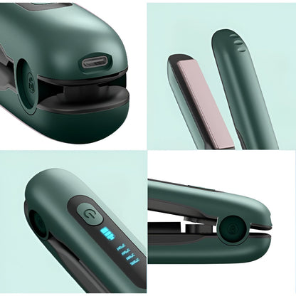 Placa de Par fara Fir, Klevo, Adaptor Tip C, 4 Trepte de Temperatura, Tensiune 5V, Capacitate Baterie 5000 mAh, Indreptat, Ondulat, 23.5x3.3x4.5 cm, Verde