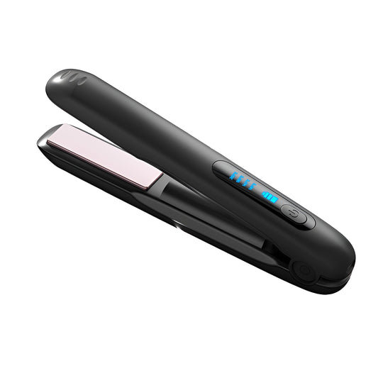 Placa de Par fara Fir, Klevo, Adaptor Tip C, 4 Trepte de Temperatura, Tensiune 5V, Capacitate Baterie 5000 mAh, Indreptat, Ondulat, 23.5x3.3x4.5 cm, Negru