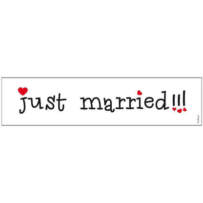 Placa decorativa PartyDeco JUST MARRIED, 50x11,5cm