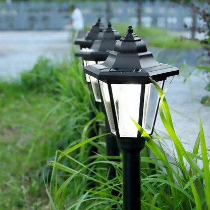 Lampa solara hexagonala de gradina Klevo, Alb Cald