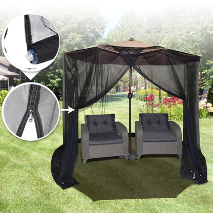Plasa anti-tantari si insecte Klevo, pentru umbrela de soare, inaltime 2.4 m, diametru 3.8 metri, circumferinta negru