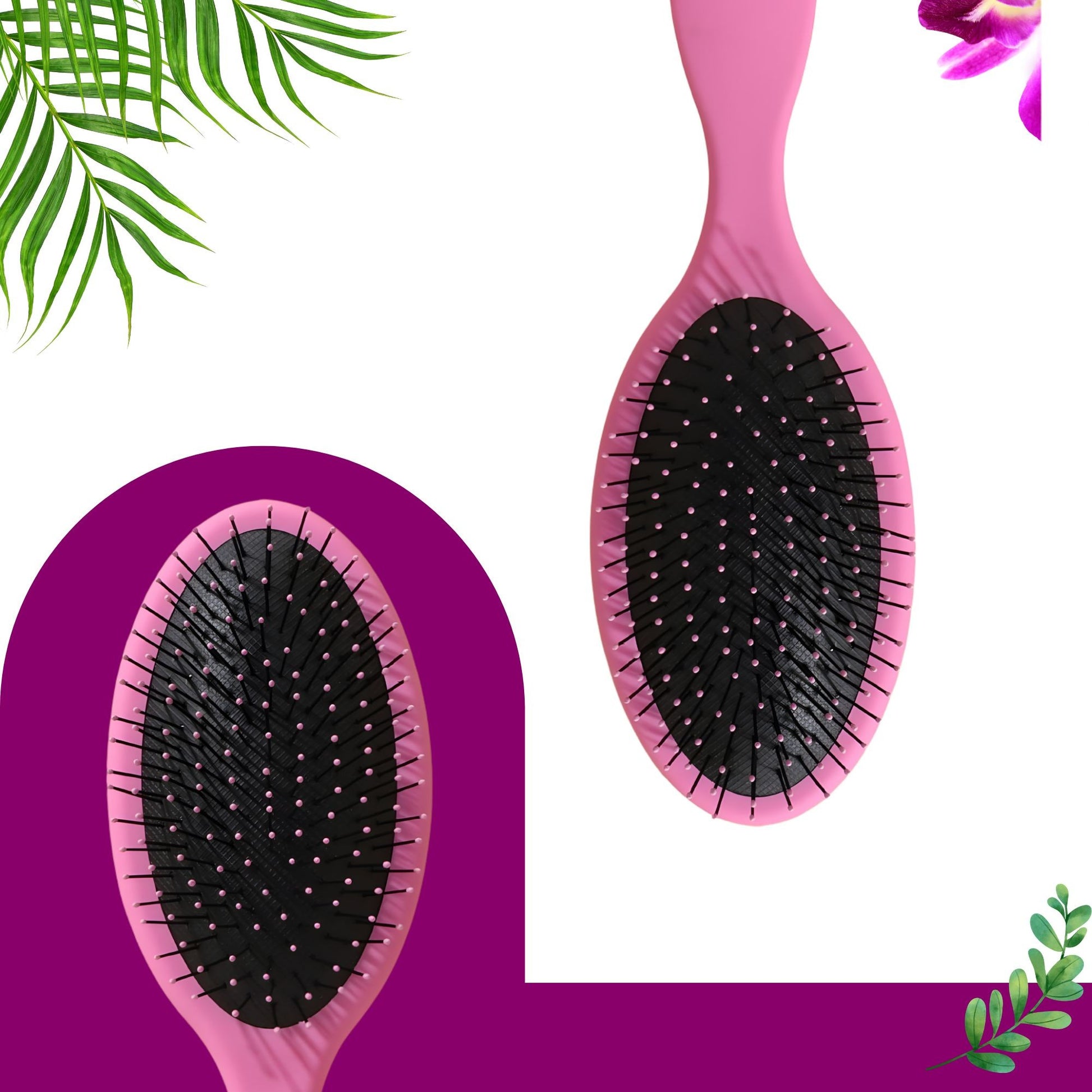 Pieptene cu Perna de Aer pentru Par, Klevo, Plastic ABS+Nylon, 22x7 cm, Roz
