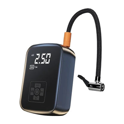 Pompa de Aer Wireless, Klevo, Portabila, 150 PSI, Pentru Anvelope si Mingi, Baterie 2000 mAh, Afisaj Digital, 12.7 x 8.5 cm, Negru