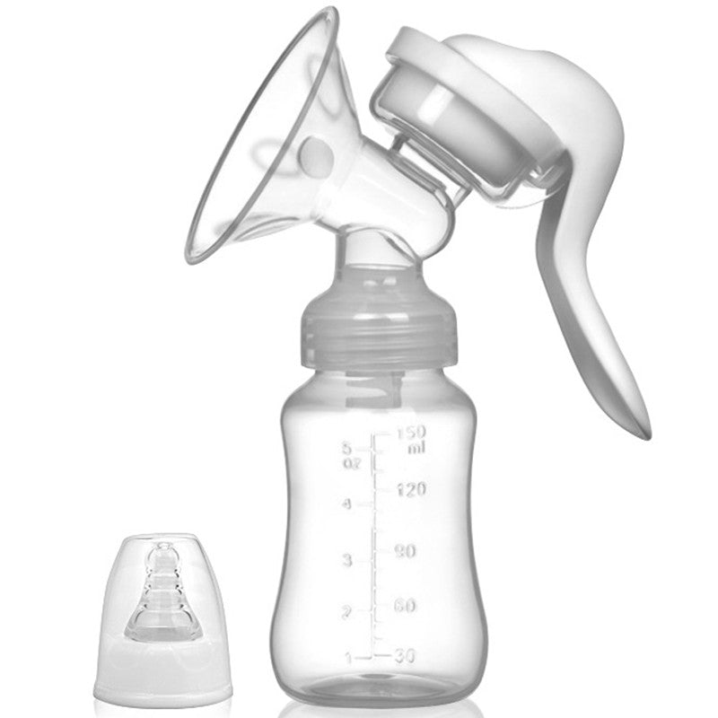 Pompa de San Manuala Multifunctionala, Klevo, Portabila, cu Tetina pentru Biberon, Anti-Scurgere, Anti-Reflux, 18.5x6 cm, 150 mL, Silicon, Recipient