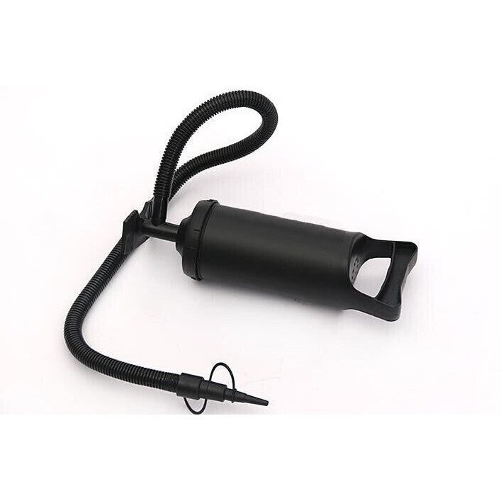 Pompa manuala pentru umflat obiecte gonflabile , colace , saltele , cu 3 adaptori pentru interconectare si furtun, negru, Klevo
