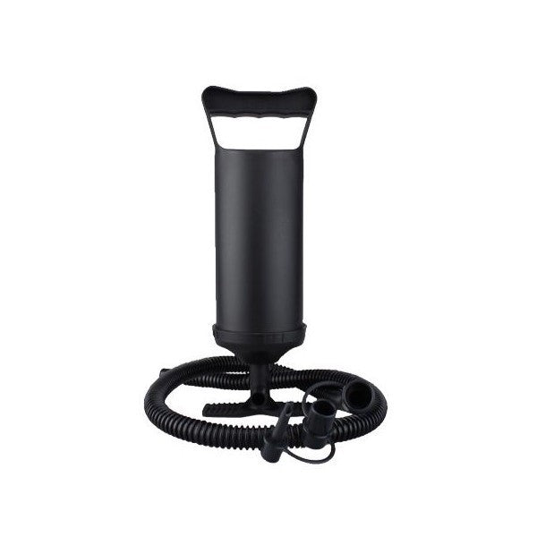 Pompa manuala pentru umflat obiecte gonflabile , colace , saltele , cu 3 adaptori pentru interconectare si furtun, negru, Klevo