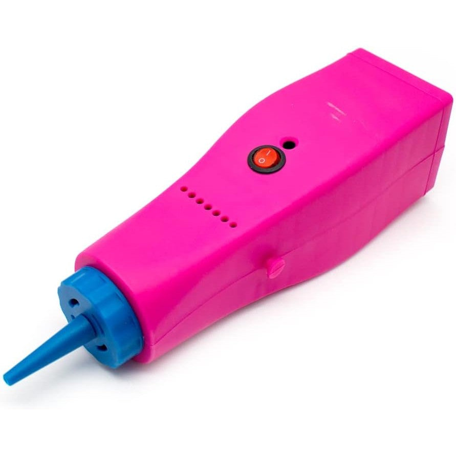 Pompa Electrica Pentru Umflat Baloane, din Plastic, Conectare la Retea, 10.5 x 10.5 x 21 cm, Portabila, Roz