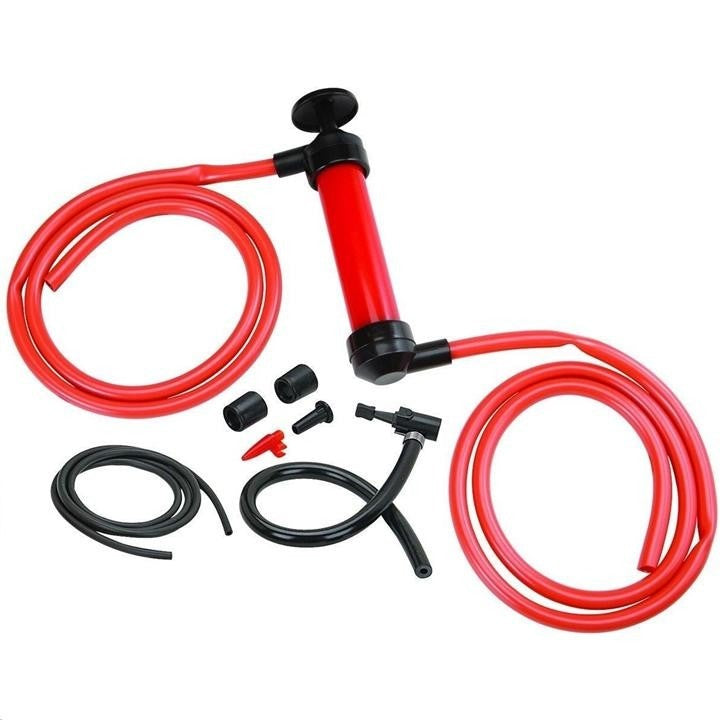 Pompa Manuala pentru Combustibil, Klevo, Pompa pentru Lichide, din Plastic Rezistent,  Debit 5L per minut, 23 × 20 × 3 cm, 380 gr, Rosu