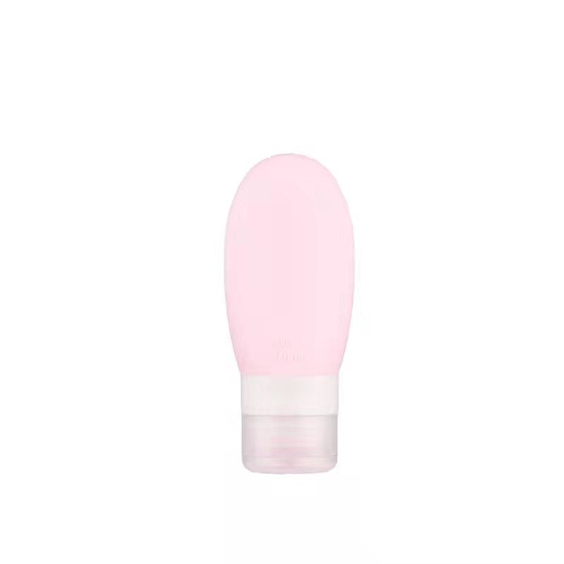 Recipient Portabil din Silicon Elegant de Voiaj, Sticla de Calatorie, Klevo, Potrivita pentru Lotiune, Sampon si Alte Lichide, Anti-scurgere, cu Posibilitate de Reumplere, Capacitate 90mL, 14cm, Roz
