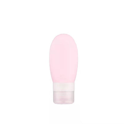 Recipient Portabil din Silicon Elegant de Voiaj, Sticla de Calatorie, Klevo, Potrivita pentru Lotiune, Sampon si Alte Lichide, Anti-scurgere, cu Posibilitate de Reumplere, Capacitate 90mL, 14cm, Roz