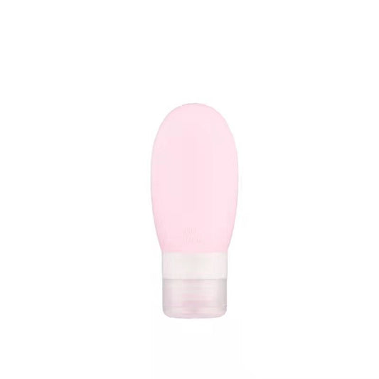 Recipient Portabil din Silicon Elegant de Voiaj, Sticla de Calatorie, Klevo, Potrivita pentru Lotiune, Sampon si Alte Lichide, Anti-scurgere, cu Posibilitate de Reumplere, Capacitate 90mL, 14cm, Roz