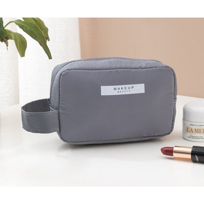 Portfard, Klevo, cu Maner, Material Impermeabil, pentru Cosmetice, 16 x 11 x 7 cm, Gri
