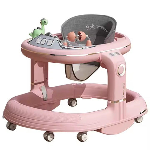Premergator 4in1, Klevo, Antemergator, Balansoar, Scaun de Masa, Functie Muzicala, din ABS, Roti Universale, Inaltime Reglabila, Sistem Antirasturnare, Greutate Portanta 25 kg, +6 Luni, Roz
