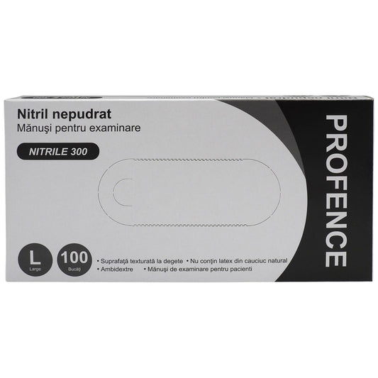 Profence Manusi Nitril Nepudrate Negre 100 buc L