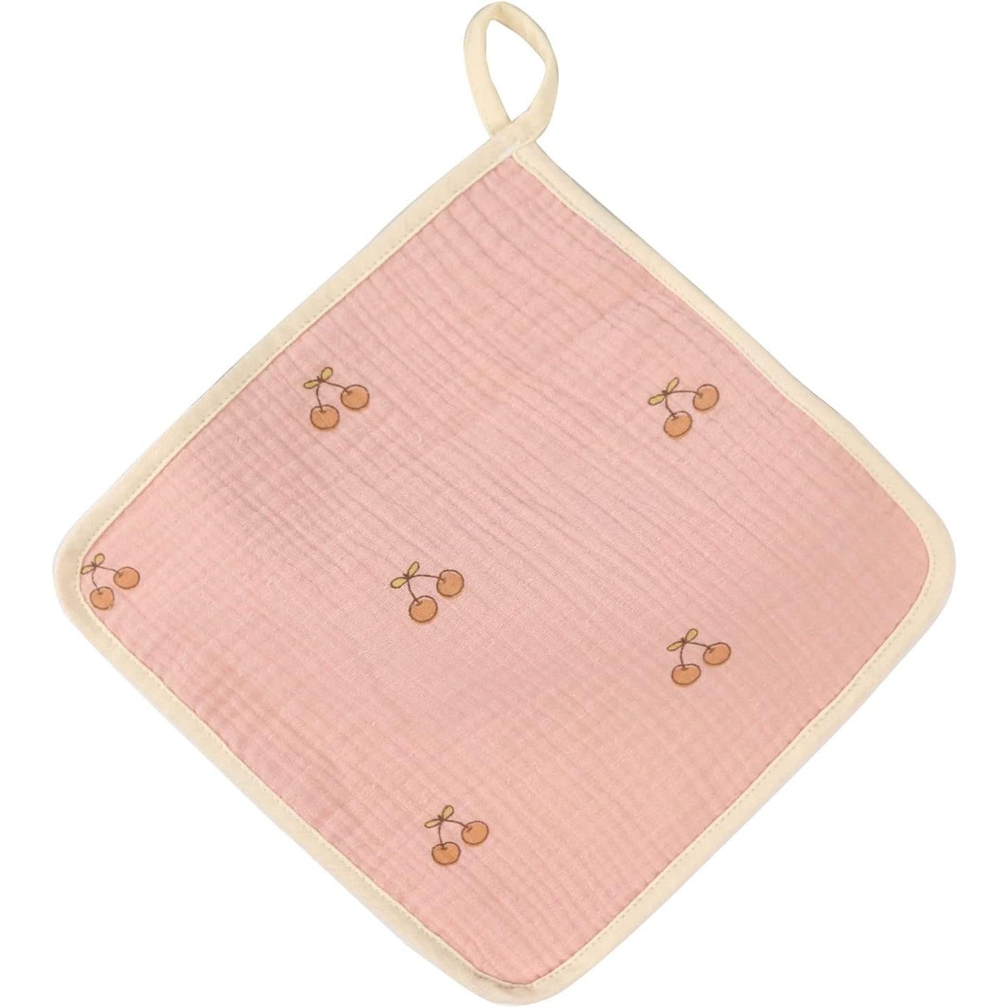 Prosop Absorbant, Klevo, din Bumbac, 25 x 25 cm, Model Cirese, cu Agatatoare, Roz