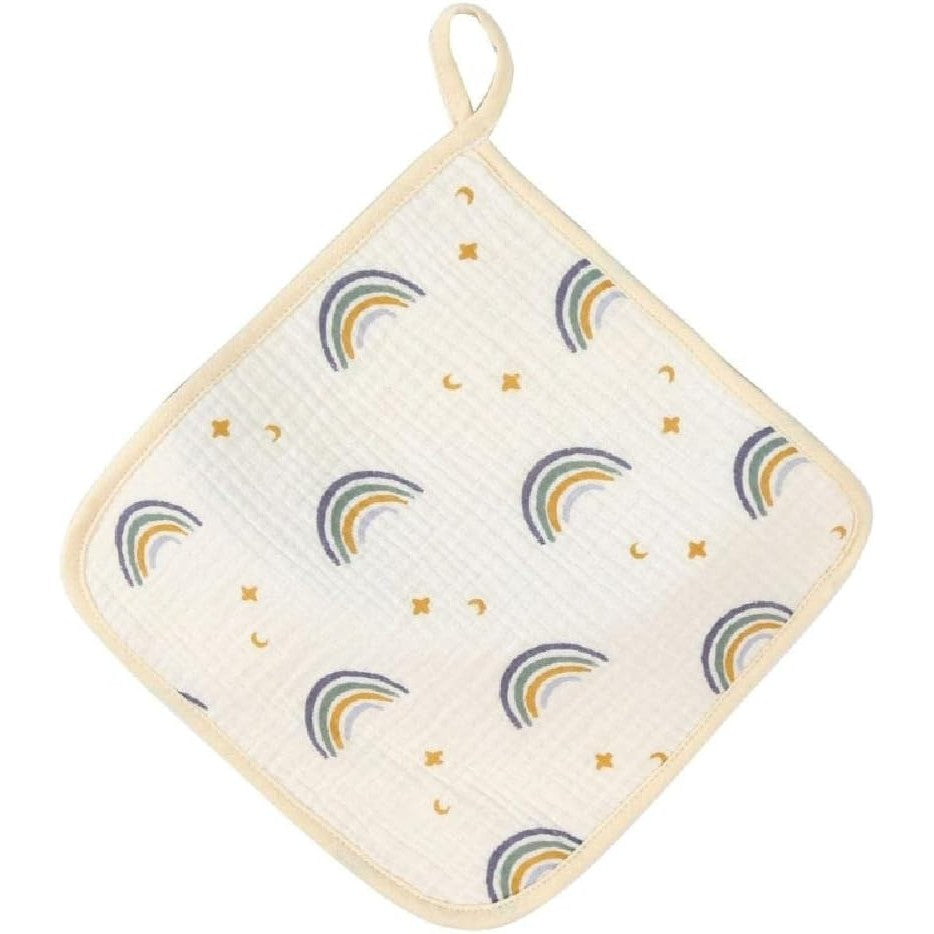 Prosop Absorbant, Klevo, din Bumbac, 25 x 25 cm, Model Curcubeu, cu Agatatoare, Bej