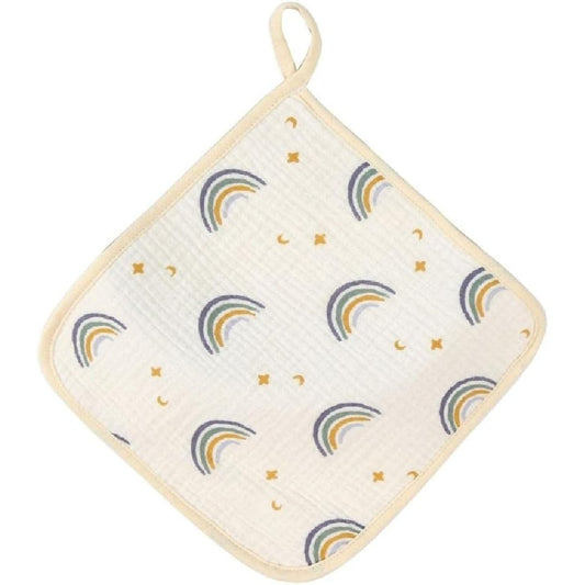 Prosop Absorbant, Klevo, din Bumbac, 25 x 25 cm, Model Curcubeu, cu Agatatoare, Bej