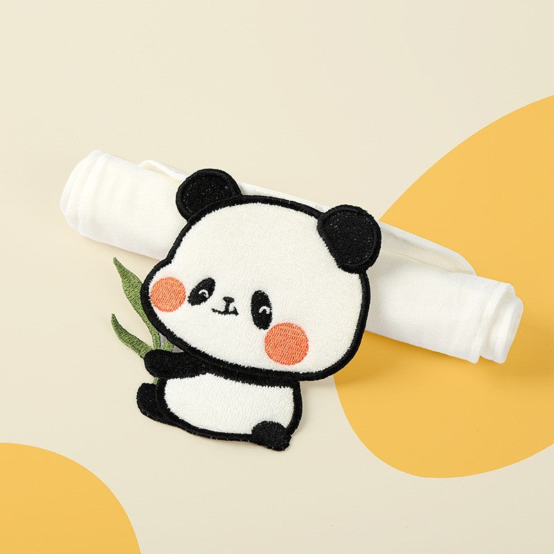 Prosop Absorbant, Klevo, din Bumbac, pentru Bebelusi, 19x28 cm, Model Panda, Alb