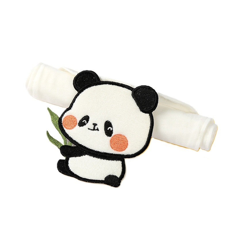Prosop Absorbant, Klevo, din Bumbac, pentru Bebelusi, 19x28 cm, Model Panda, Alb