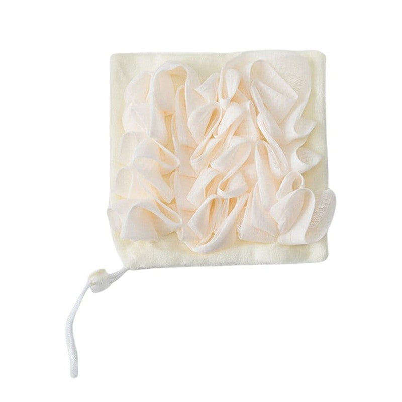 Prosop de Baie, Klevo, 2in1, cu Burete din Plasa, 17 x 17 cm, Bej