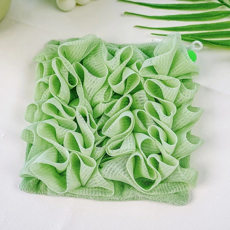 Prosop de Baie, Klevo, 2in1, cu Burete din Plasa, 17 x 17 cm, Verde
