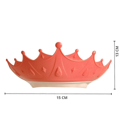 Viziera de Protectie Baie Pentru Copii, Fippy, Model Coroana, Dimensiune ajustabila, Durabil, Usor de curatat, Impotriva Samponului, pentru Ochi si Urechi, TPE+PP, 15x13 cm, Rosu