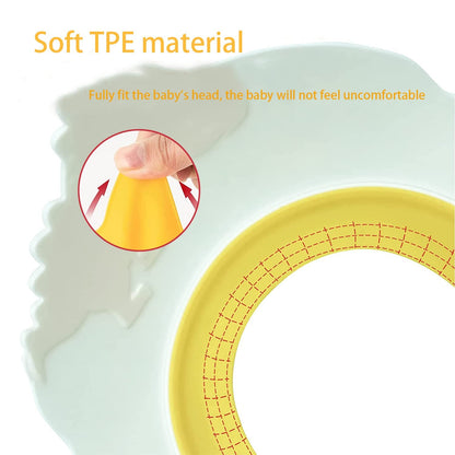 Viziera de Protectie Baie Pentru Copii, Fippy, Model Hipopotam, Dimensiune ajustabila, Durabil, Usor de curatat, Impotriva Samponului, pentru Ochi si Urechi, TPE+PP, 22x21 cm, Galben